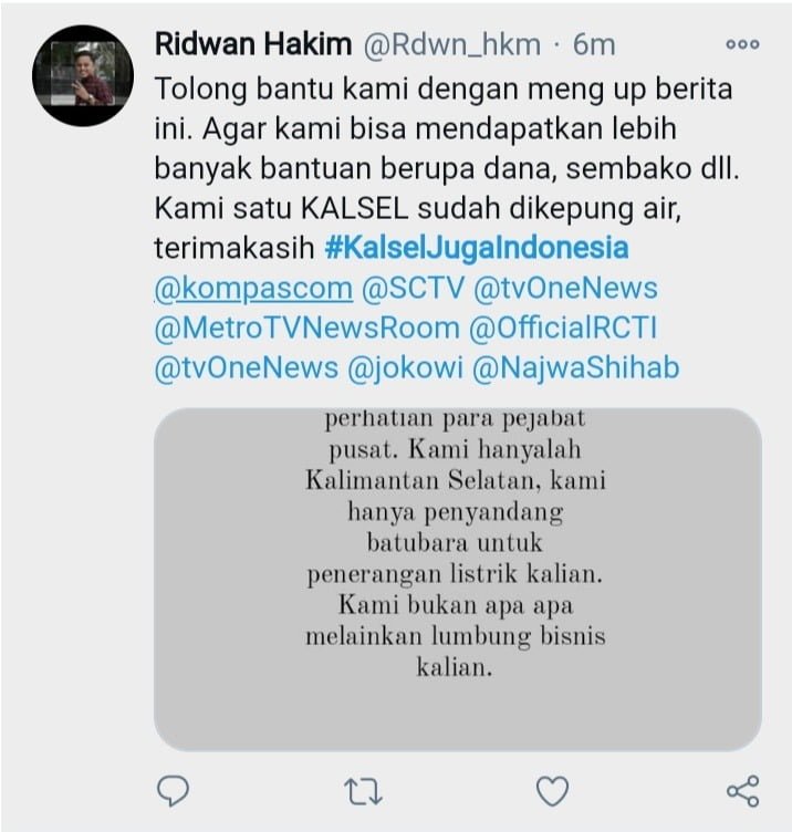 WhatsApp Image 2021 01 15 at 20.13.03 1 Gara-gara Dilupakan Jokowi, Tagar #KalseljugaIndonesia Puncaki Trending Topic Twitter! PROKALTIM