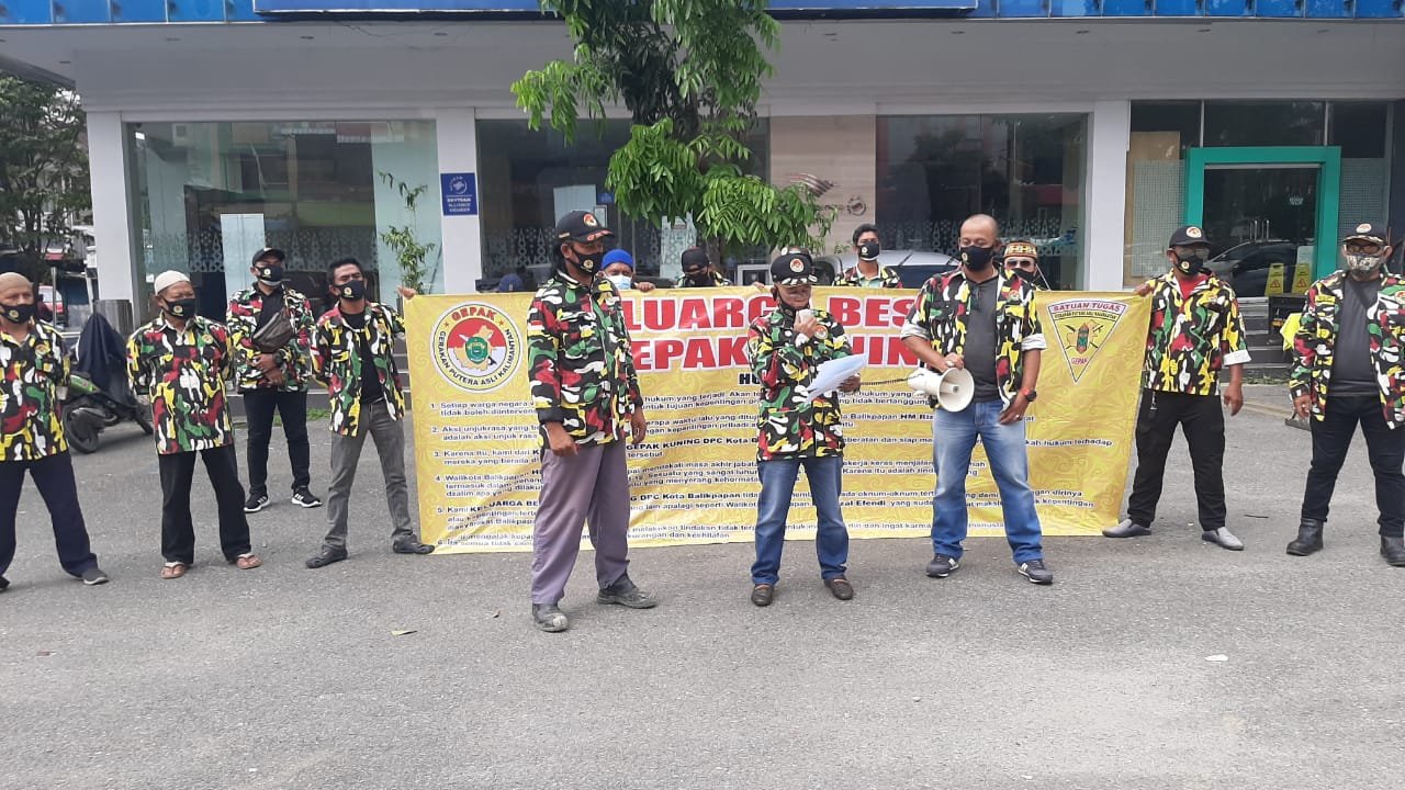 Respons Demo KPK di Jakarta, Gepak Kuning Kaltim Gelar Demo di Halaman Bukopin