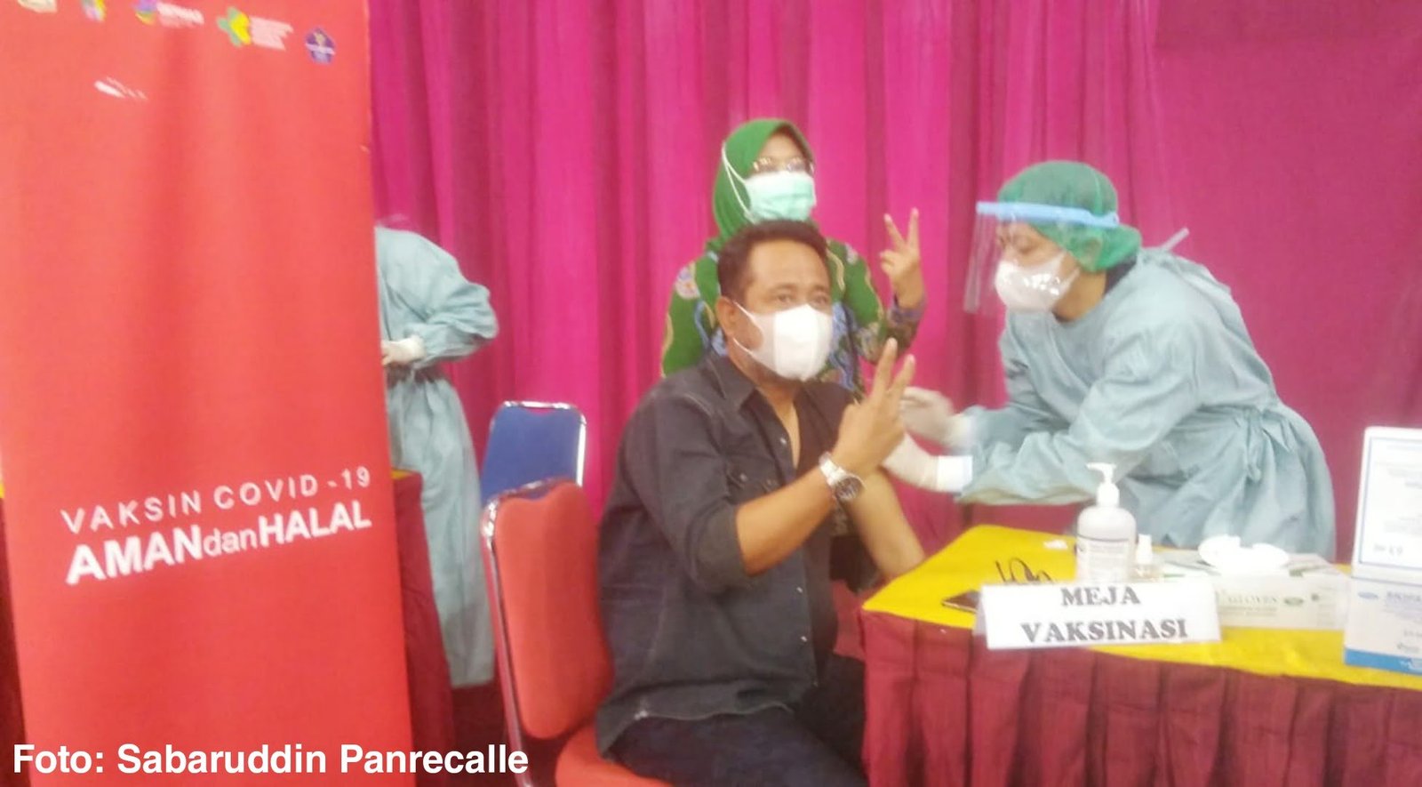 Komorbid Jantung Pasang 7 Ring, Sabaruddin Wakil Ketua DPRD Pasien Pertama Ikut Vaksinasi