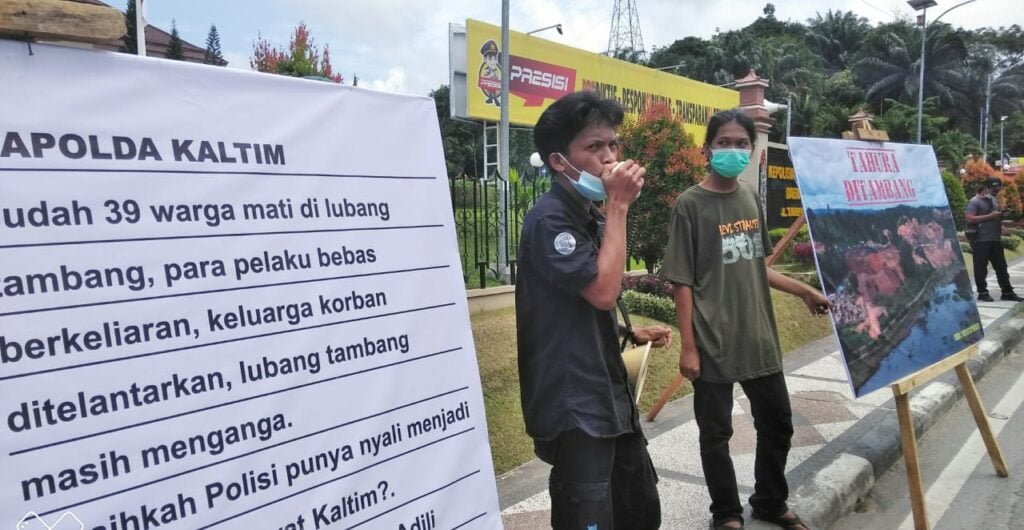 IMG 20210530 WA0006 Laporan Mandeg Setahun, Jatam Lakukan Aksi Damai di Mapolda Kaltim Dugaan Tindak Pidana Kehutanan, Tambang dan Lingkungan PROKALTIM