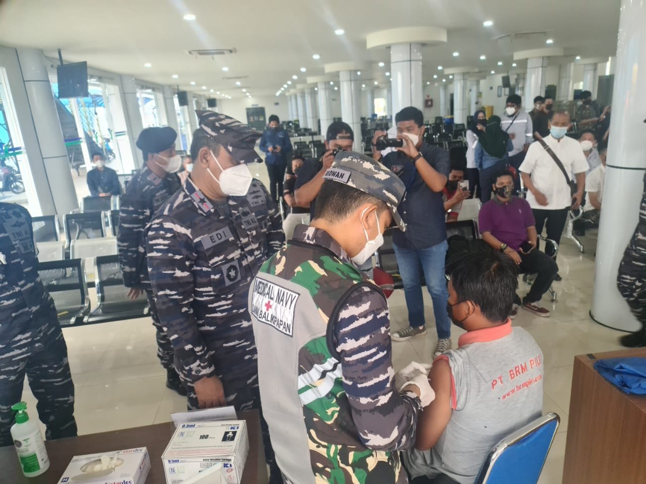 IMG 20210702 WA0012 Danlantamal XIII Tarakan Tinjau Serbuan Vaksin di Pangkalan TNI AL Balikpapan PROKALTIM