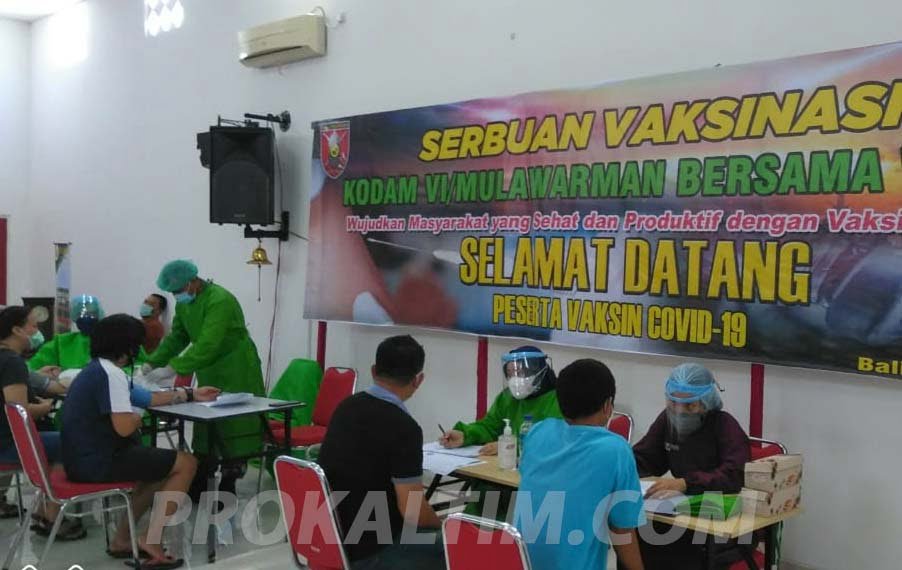 walubi Walubi Balikpapan Bersama Kodam VI Mulawarman Gelar Vaksinasi Massal PROKALTIM