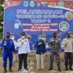 Lanal Balikpapan Dukung Serbuan Vaksinasi Unsur Maritim dan Masyarakat Maritim di Kabupaten Paser