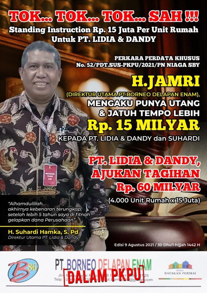 IMG 20210918 WA0000 Menangkan Gugatan Perdata Khusus di PN Surabaya, Suhardi Bakal Terima 15 Miliar Dari H Jamri PROKALTIM