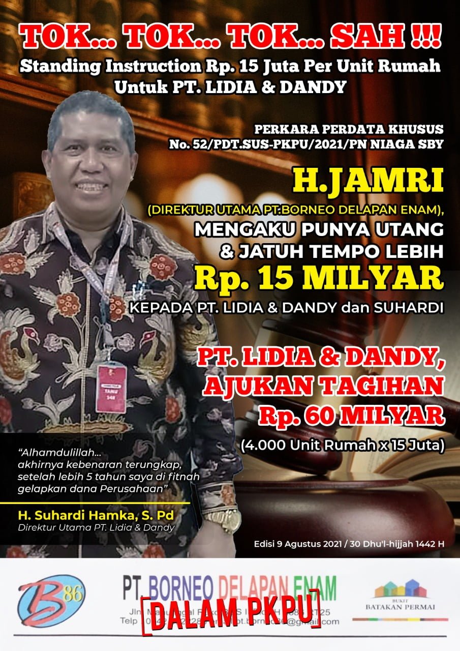 IMG 20210918 WA0000 Menangkan Gugatan Perdata Khusus di PN Surabaya, Suhardi Bakal Terima 15 Miliar Dari H Jamri PROKALTIM