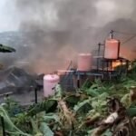 Kebakaran di Belakang Pasar Sepinggan, 8 Rumah Hangus Terbakar