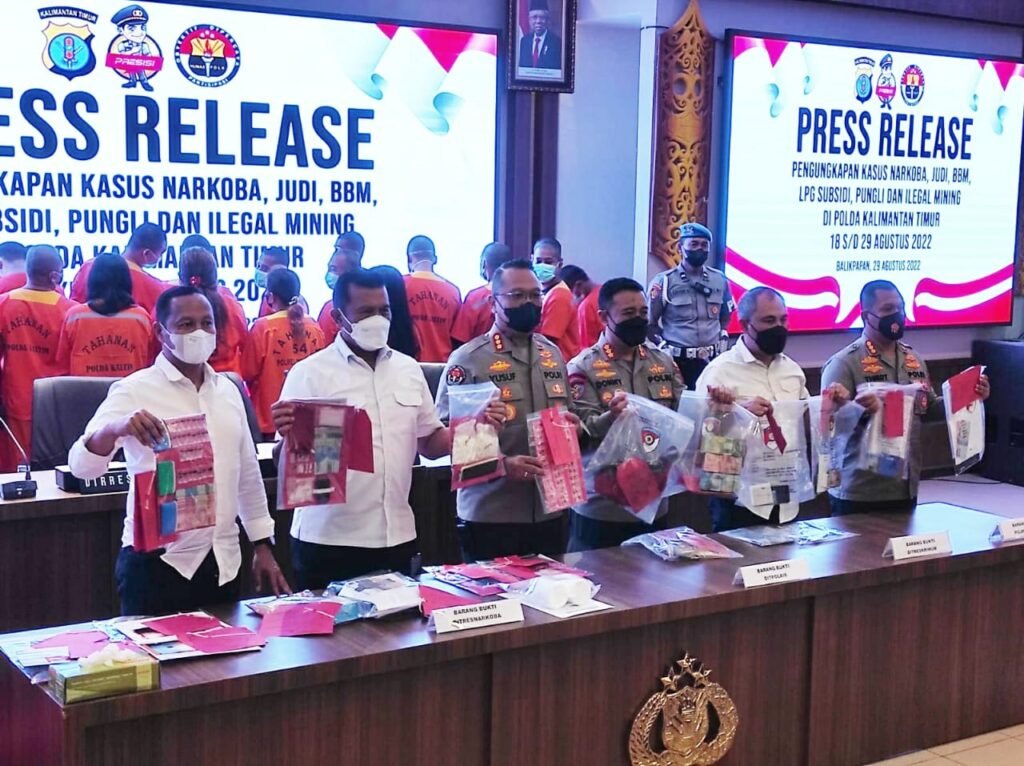 IMG 20220829 WA0010 Dalam Sepekan, Polda Kaltim Ungkap 71 Kasus Narkoba dan 28 Kasus Judi dan 1 Ilegal Mining PROKALTIM