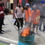 Ganja Kering Senilai Rp. 12 Juta Asal Medan, di Musnahkan Polresta Samarinda