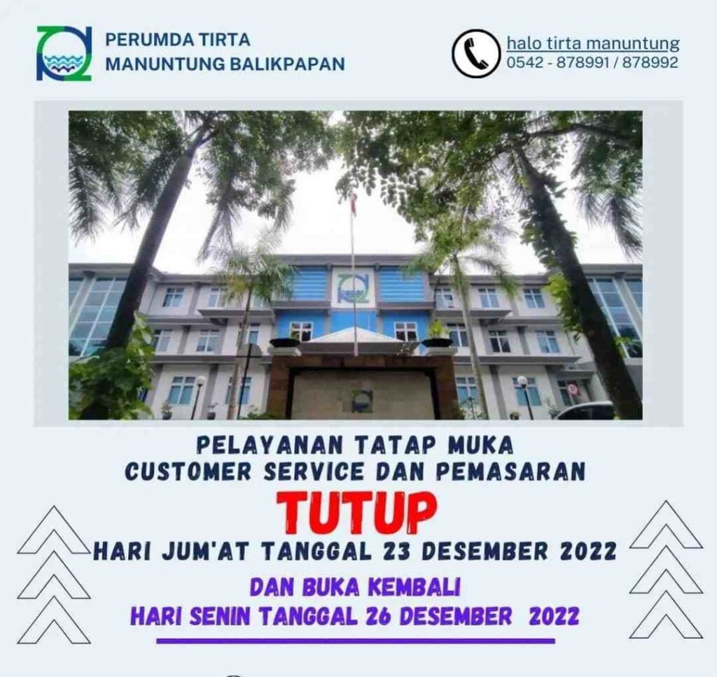 WhatsApp Image 2022 12 20 at 16.51.10 Pelayanan Customer Service dan Pemasaran PTMB atau PDAM Tutup Pada Hari Jumat 23 Desember 2022 PROKALTIM