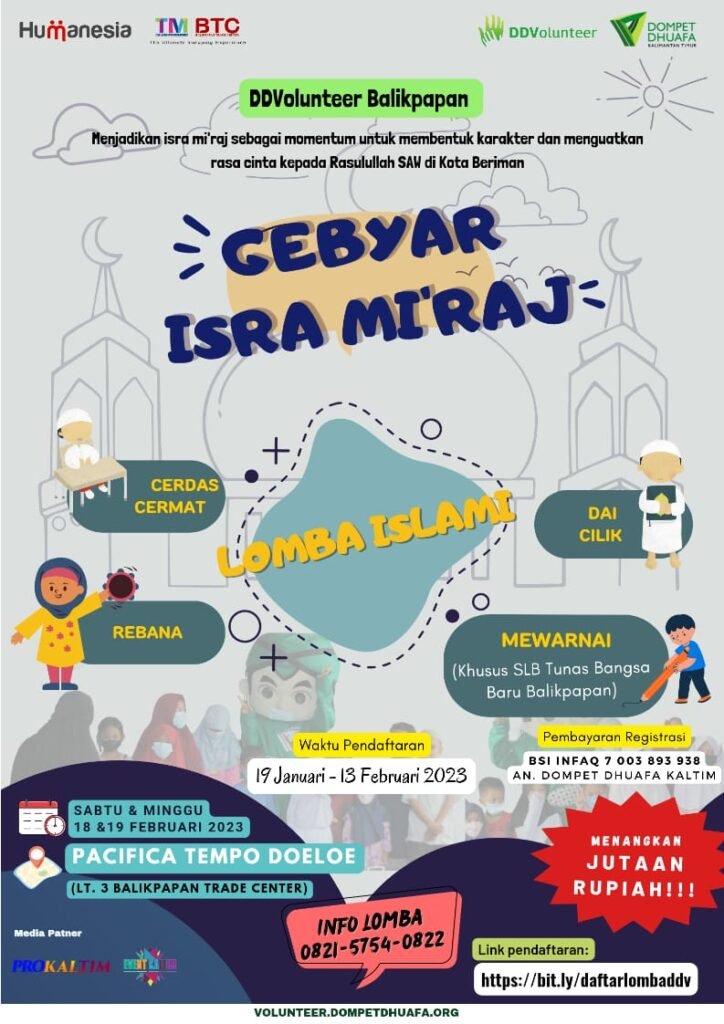 Peringati Isra Mi’raj, Gelar Lomba Mewarnai, Cerdas Cermat, Dai Cilik dan Rebana
