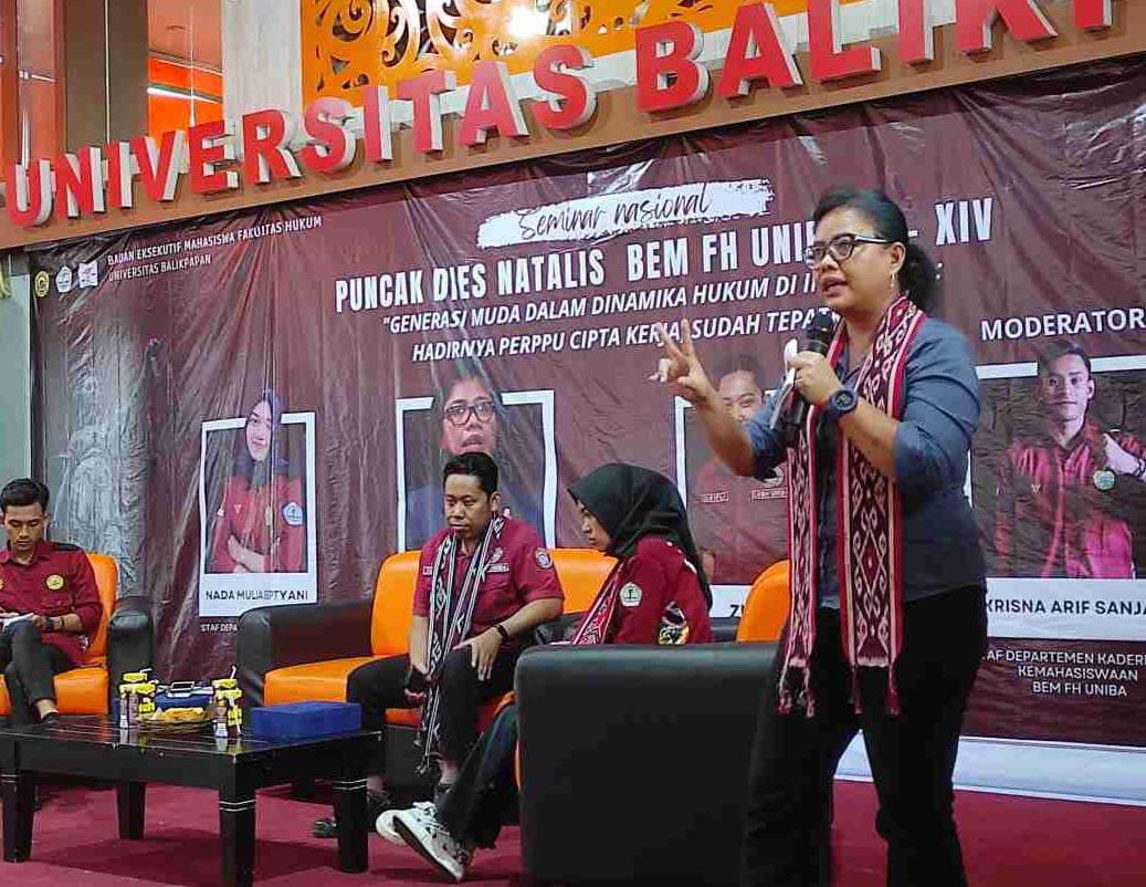 Puncak HUT BEM FH Uniba ke-XIV, Gelar Seminar Nasional Menghadirkan Bivitri Susanti