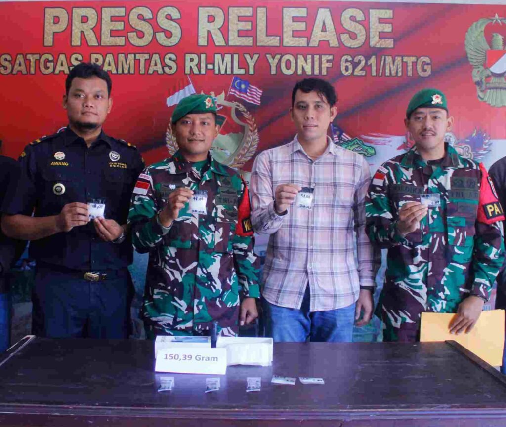Yonif 621/Manuntung Berhasil Kembali Menggagalkan Penyelundupan 149,69 Gram Sabu