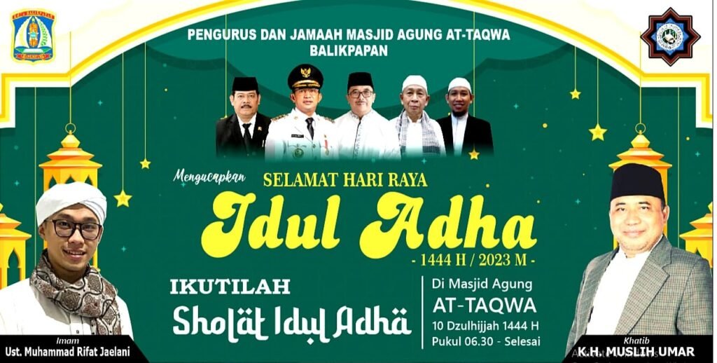 Besok, Masjid Agung At Taqwa Balikpapan Gelar Salat Iduladha 1444 H