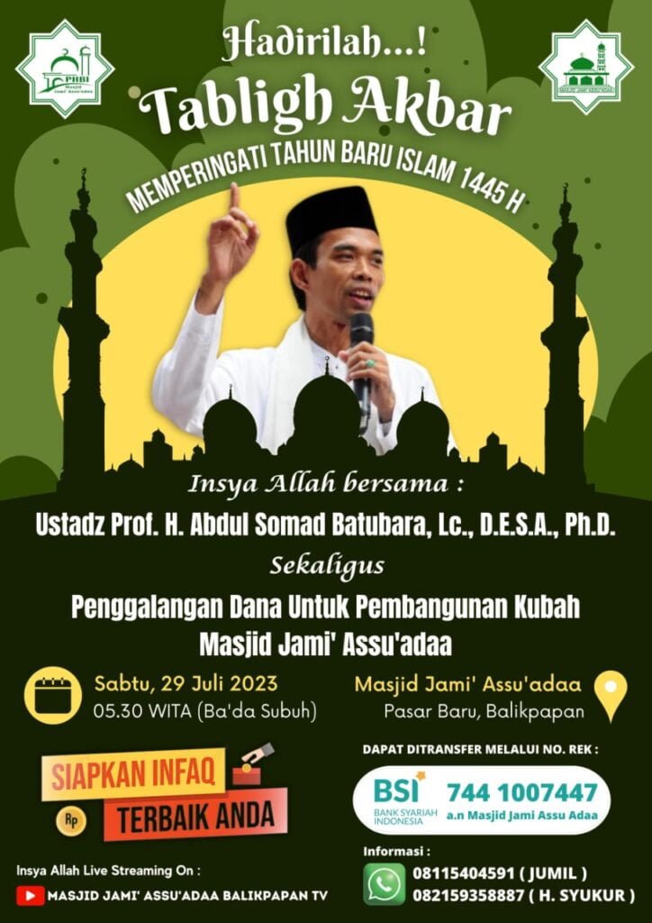 Tabligh Akbar Memperingati Tahun Baru Islam | Ustadz H. Abdul Somad