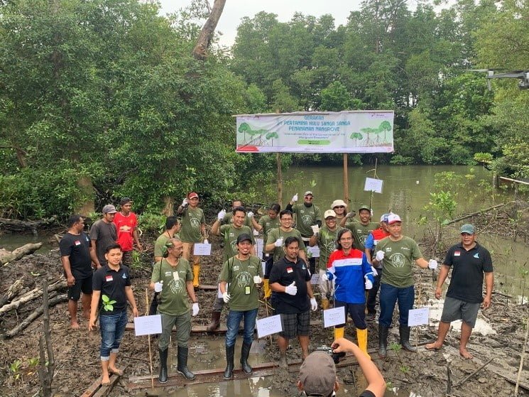 Peringati Hari Mangrove Sedunia dan Dukung Pengurangan Emisi Karbon, PT Pertamina Hulu Sanga Sanga Tanam Mangrove di Sekitar Area Operasi