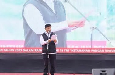 Sambutan Sekkab Sunggono dalam penutupan Karya Bakti TNI 2023 (Istimewa)