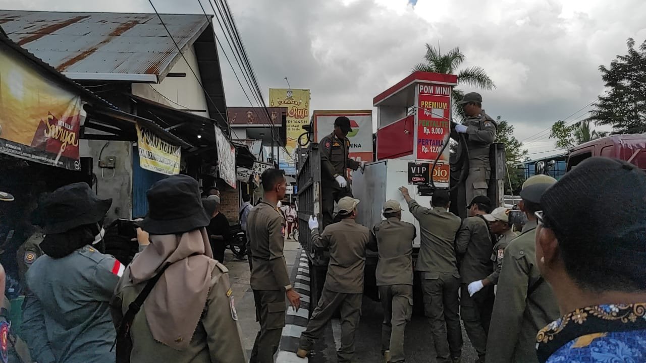 Satpol PP Razia Pom Mini yang Melanggar SE Wali Kota Balikpapan, dan Berlakukan Sita Musnah