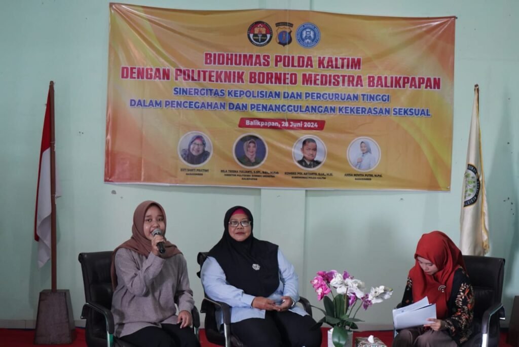 WhatsApp Image 2024 06 29 at 18.13.01 Cegah dan Tanggulangi Kekerasan Seksual, Bidhumas Polda Kaltim Gelar Sosialisasi di Politeknik Borneo Medistra Balikpapan PROKALTIM