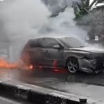 Mobil Mazda Baru Beli Terbakar di Balikpapan Baru