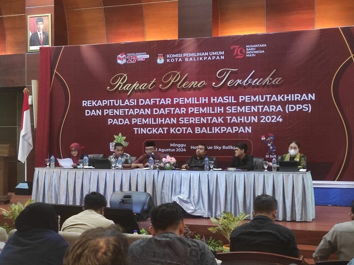 KPU Balikpapan Gelar Rapat Pleno Terbuka, Ditetapkan DPS Tingkat Kota Balikpapan