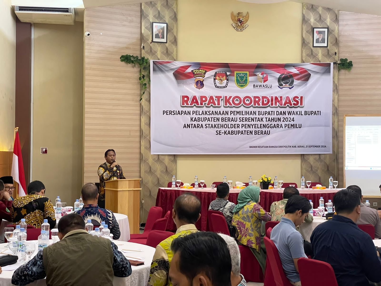 Kasubbagdalops Polres Berau Hadiri Rapat Koordinasi Persiapan Pemilihan Bupati dan Wakil Bupati Tahun 2024