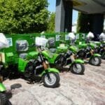 Armada pengangkut sampah yang akan didistribusikan DLH ke desa/kelurahan.(Ist)