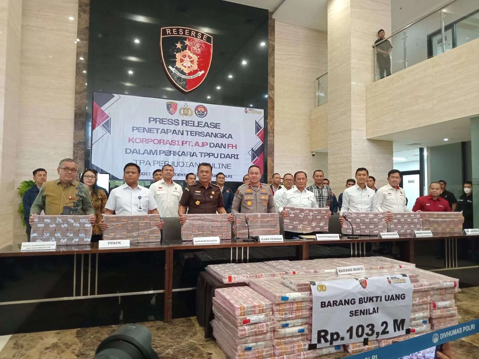 Polri Sita Satu Unit Hotel dan Uang Rp103,2 Miliar dari TPPU Judol