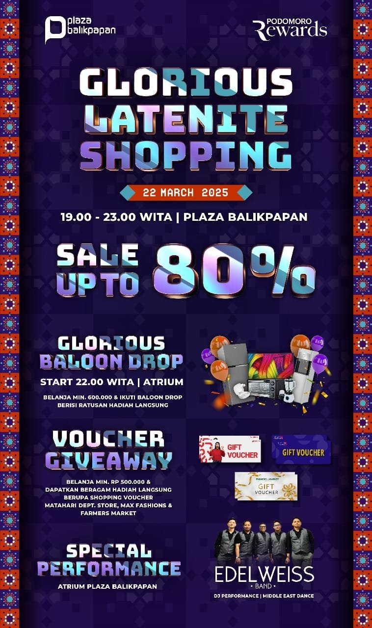 Glorious Latenite Shopping: Pesta Diskon dan Ratusan Hadiah Langsung