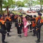 Prosesi Pedang Pora Iringi Pelepasan Purna Bhakti Personel Batalyon A Brimob Kaltim