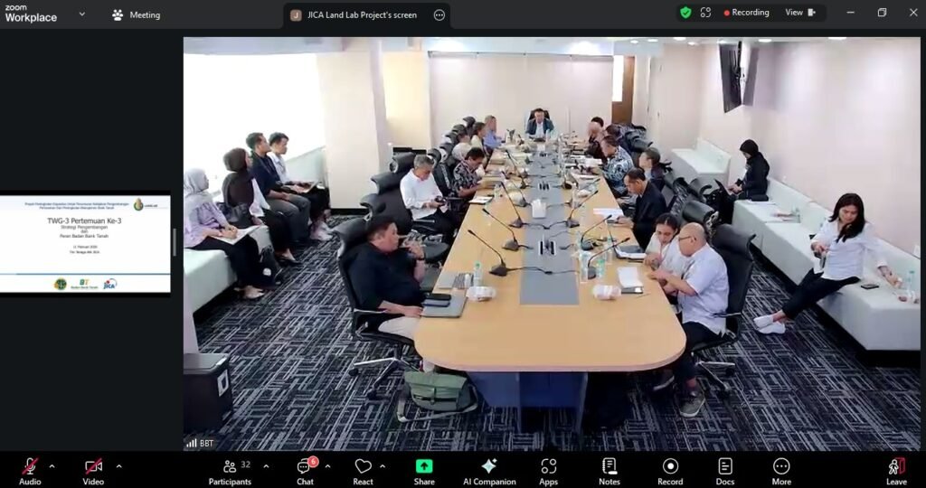 WhatsApp Image 2026 02 11 at 16.36.55 Kanwil BPN Provinsi Kaltim Ikuti Forum Diskusi Technical Working Group 3 LANDLAB JICA Badan Bank Tanah PROKALTIM