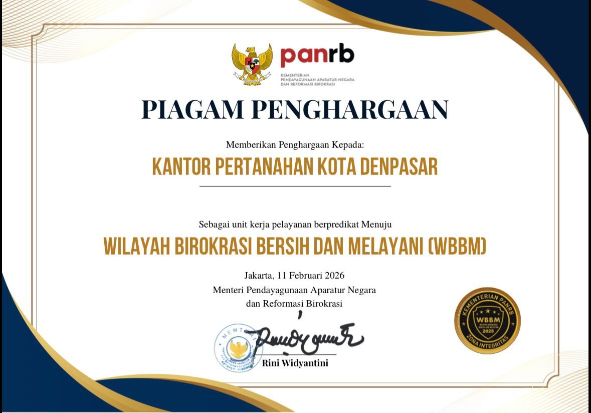 WhatsApp Image 2026 02 14 at 13.58.45 Bukti Pelayanan Publik yang Bersih dan Akuntabel, Kantah Kota Denpasar Raih Predikat WBBM PROKALTIM