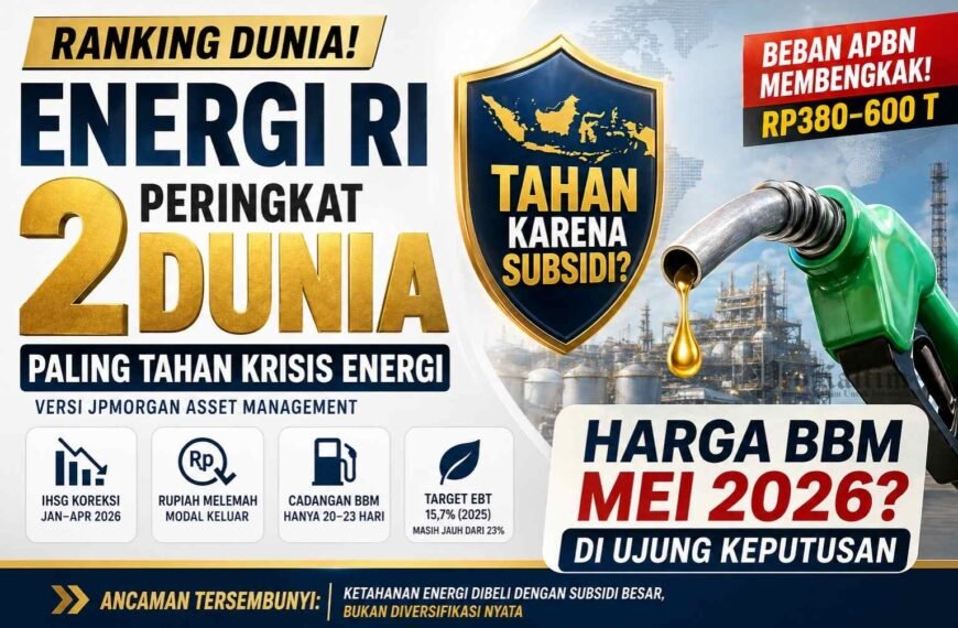 Energi RI Ranking 2 Dunia, Tapi BBM Mei 2026 Di Ujung Keputusan?