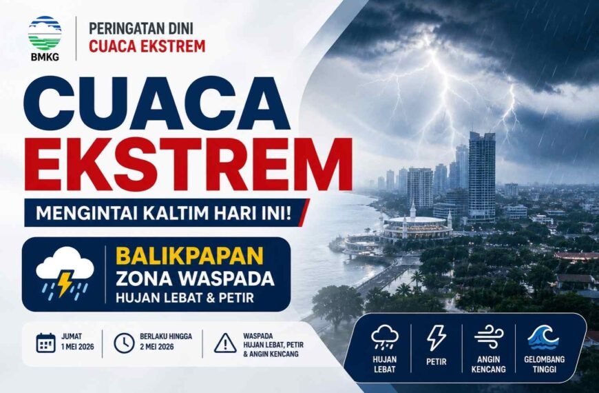 Cuaca Ekstrem Mengintai Kaltim Hari Ini, Balikpapan Masuk&hellip;