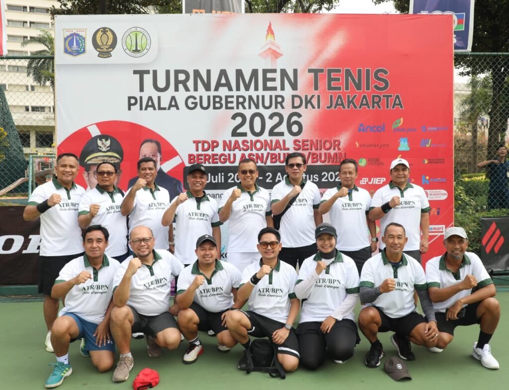 Bangun Soliditas Melalui Olahraga, Kementerian ATR/BPN Berpartisipasi dalam Turnamen Tenis Piala Gubernur DKI Jakarta 2026 PROKALTIM 1 WhatsApp Image 2026 08 01 at 21.40.45 Bangun Soliditas Melalui Olahraga, Kementerian ATR/BPN Berpartisipasi dalam Turnamen Tenis Piala Gubernur DKI Jakarta 2026 PROKALTIM