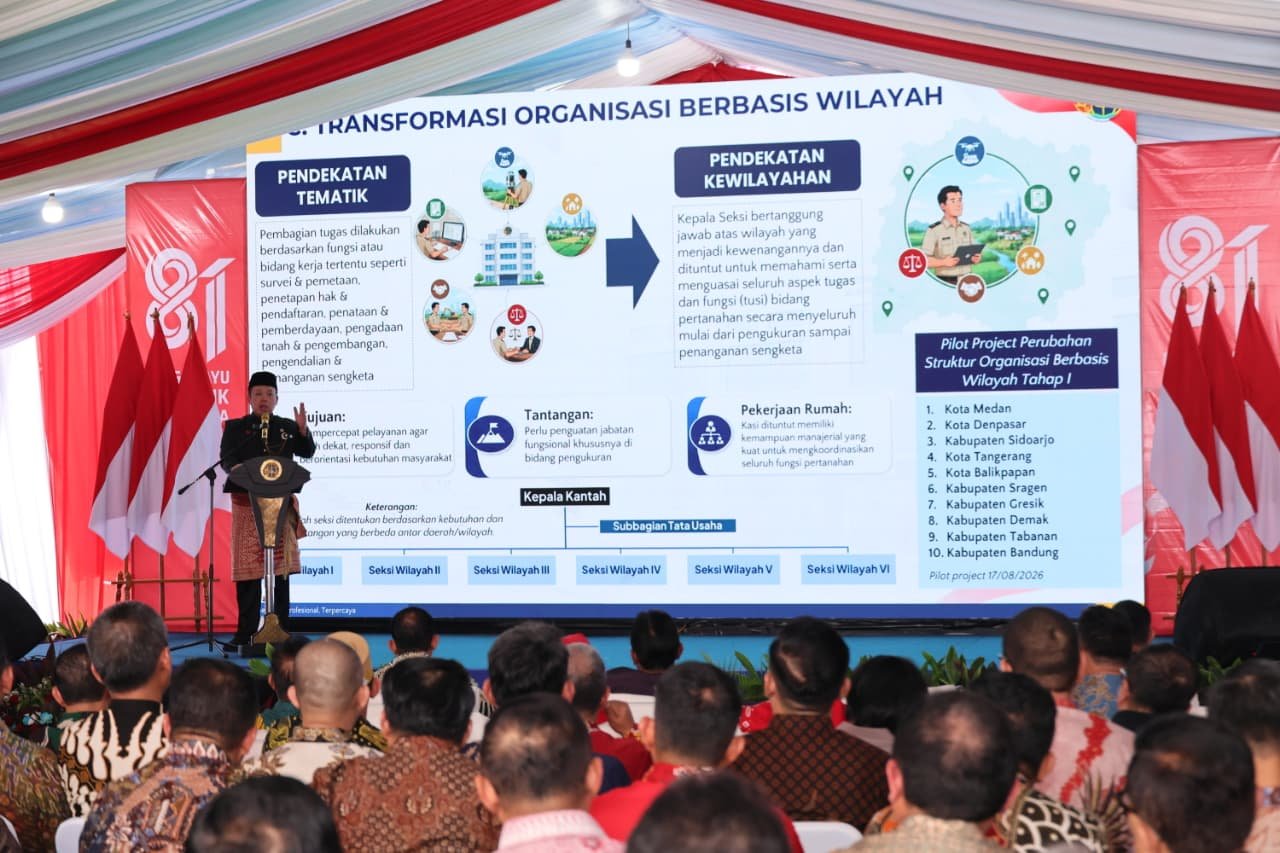Transformasi Kementerian ATR/BPN, 10 Kantah Mulai Terapkan Sistem Organisasi Berbasis Wilayah untuk Percepat Pelayanan bagi Masyarakat PROKALTIM 1 WhatsApp Image 2026 08 19 at 16.23.33 Transformasi Kementerian ATR/BPN, 10 Kantah Mulai Terapkan Sistem Organisasi Berbasis Wilayah untuk Percepat Pelayanan bagi Masyarakat PROKALTIM