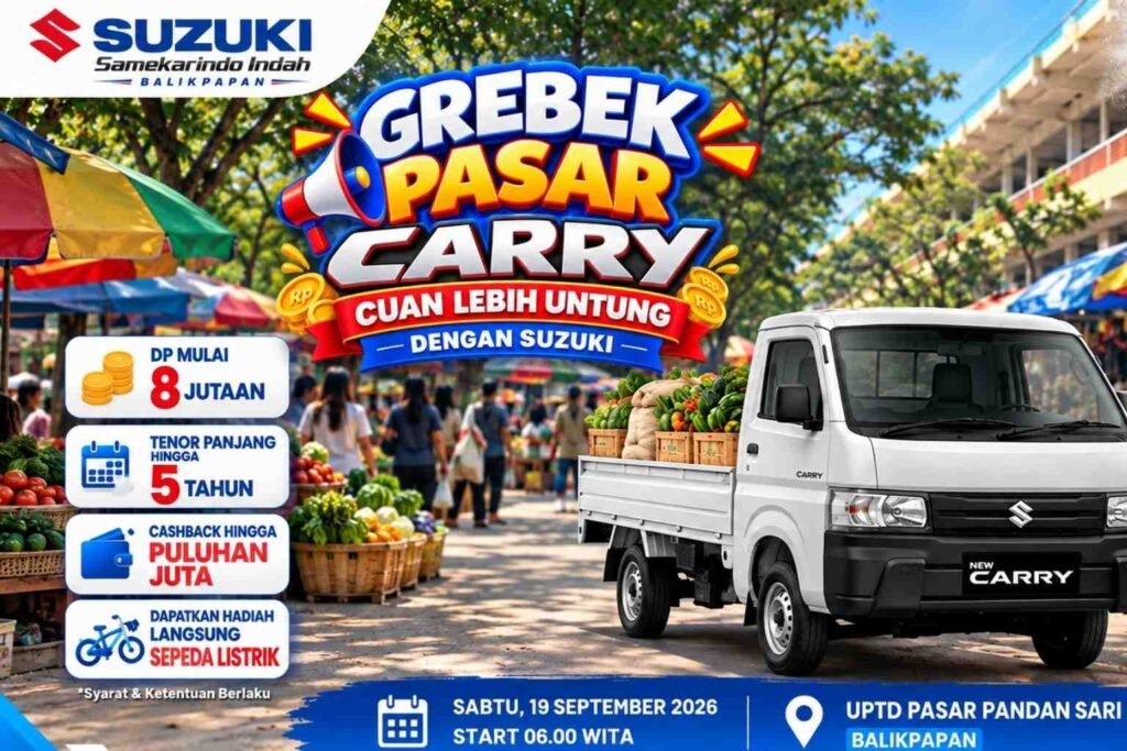 Suzuki Carry dalam program Gerebek Pasar di UPTD Pasar Pandan Sari Balikpapan