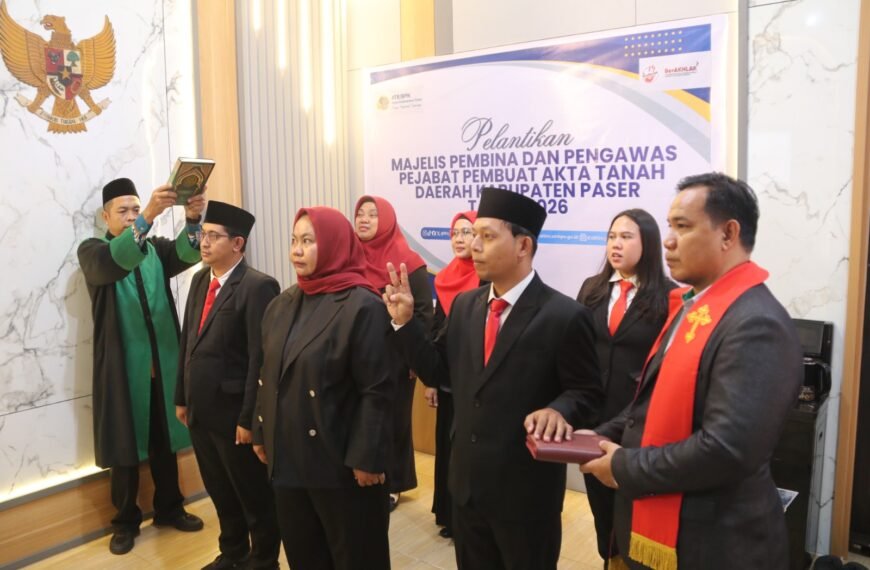 Kantor Pertanahan Kabupaten Paser mengikuti kegiatan Pelantikan dan Pengangkatan Sumpah Majelis Pembina dan Pengawas Pejabat Pembuat Akta Tanah