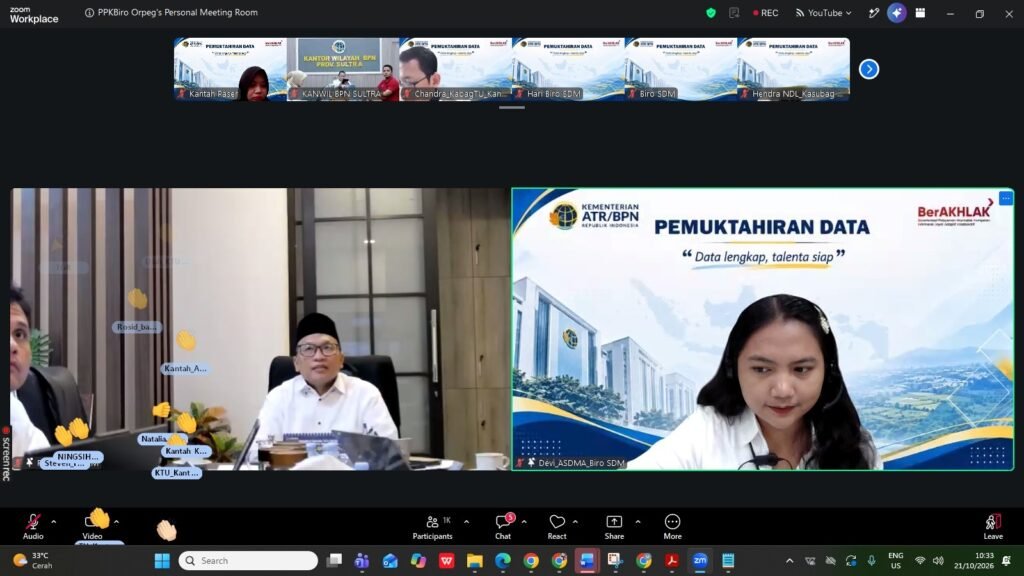 Dalam rangka mendukung percepatan penerapan Manajemen Talenta Aparatur Sipil Negara (ASN), Kantor Pertanahan Kabupaten Paser mengikuti kegiatan Sosialisasi Pemutakhiran Data Kepegawaian