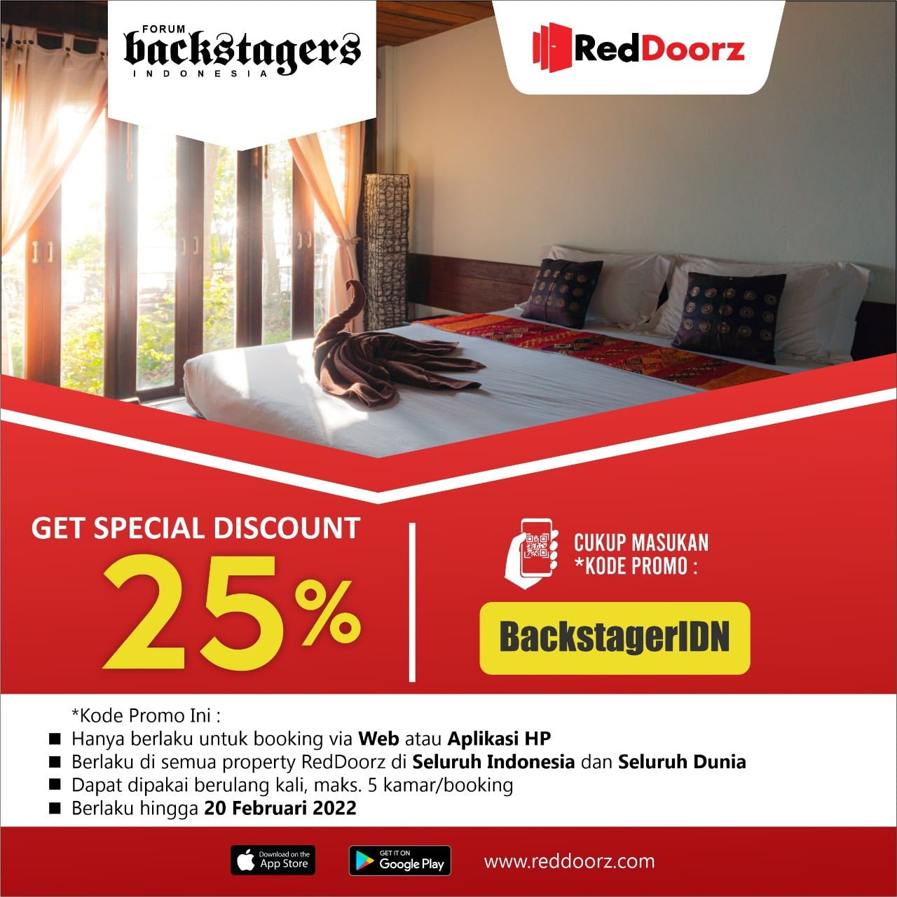 Backstagers dan RedDoorz Promo Hotel, Diskon Hingga 25 Persen PROKALTIM 1 WhatsApp Image 2021 03 12 at 15.47.04 Backstagers dan RedDoorz Promo Hotel, Diskon Hingga 25 Persen PROKALTIM
