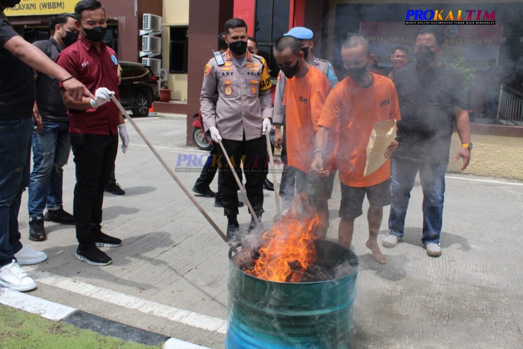 InShot 20221020 201713650 Ganja Kering Senilai Rp. 12 Juta Asal Medan, di Musnahkan Polresta Samarinda PROKALTIM