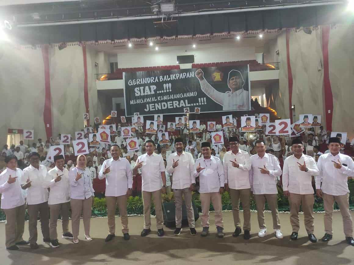 Rakercab tersebut dihadiri oleh Ketua DPD Gerindra Kaltim Andi Harun, seluruh kader perwakilan pengurus ranting, sayap dan Bacaleg Gerindra kota Balikpapan
