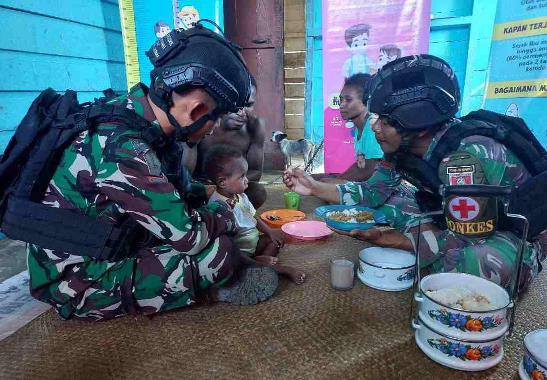 Yonif Raider 600/Modang Percepat Program Penekanan Stunting di Distrik Kimaam PROKALTIM 1 Yonif Raider 600/Modang Percepat Program Penekanan Stunting di Distrik Kimaam