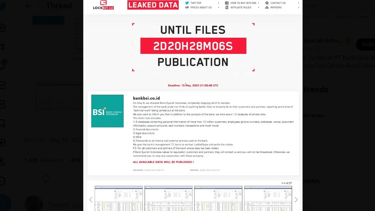 1,5 TB Data BSI Diduga Dicuri LockBit, Begini Saran dari Pakar Keamanan Siber PROKALTIM 1 1,5 TB Data BSI Diduga Dicuri LockBit, Begini Saran dari Pakar Keamanan Siber