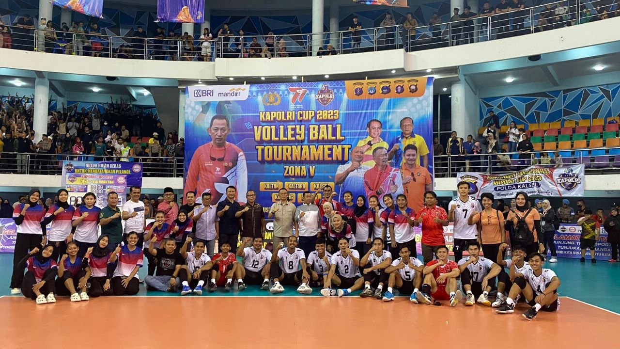 Tim Volly Putra dan Putri Kaltim Raih Kemenangan Telak Atas Tim Volly Kalteng dalam Volleyball Tournament Kapolri Cup 2023