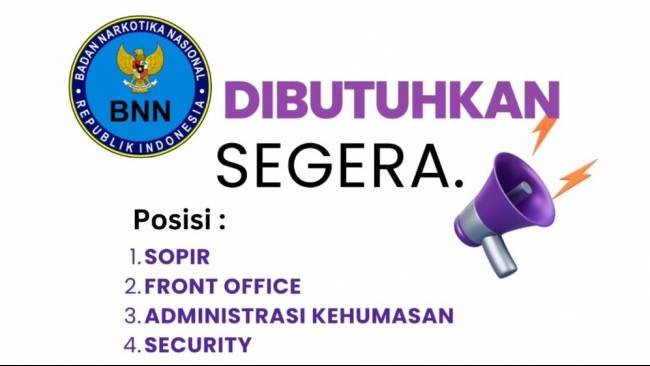 BNN Buka Lowongan Kerja Februari 2024 untuk SMA/SMK, D3 dan S1, Ini Cara Daftarnya PROKALTIM 1 20240221044231 BNN Buka Lowongan Kerja Februari 2024 untuk SMA/SMK, D3 dan S1, Ini Cara Daftarnya PROKALTIM