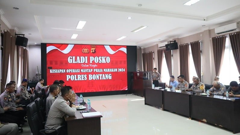 WhatsApp Image 2024 07 26 at 10.32.56 Polres Bontang Laksanakan Gladi Posko Ops Mantap Praja 2024 PROKALTIM