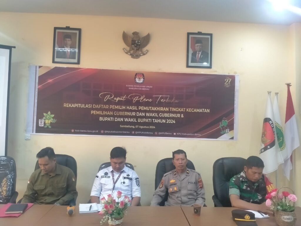 WhatsApp Image 2024 08 09 at 06.46.41 Wakapolsek Sambaliung Hadiri Rapat Pleno Terbuka Rekapitulasi Daftar Pemilih Pilkada 2024 PROKALTIM