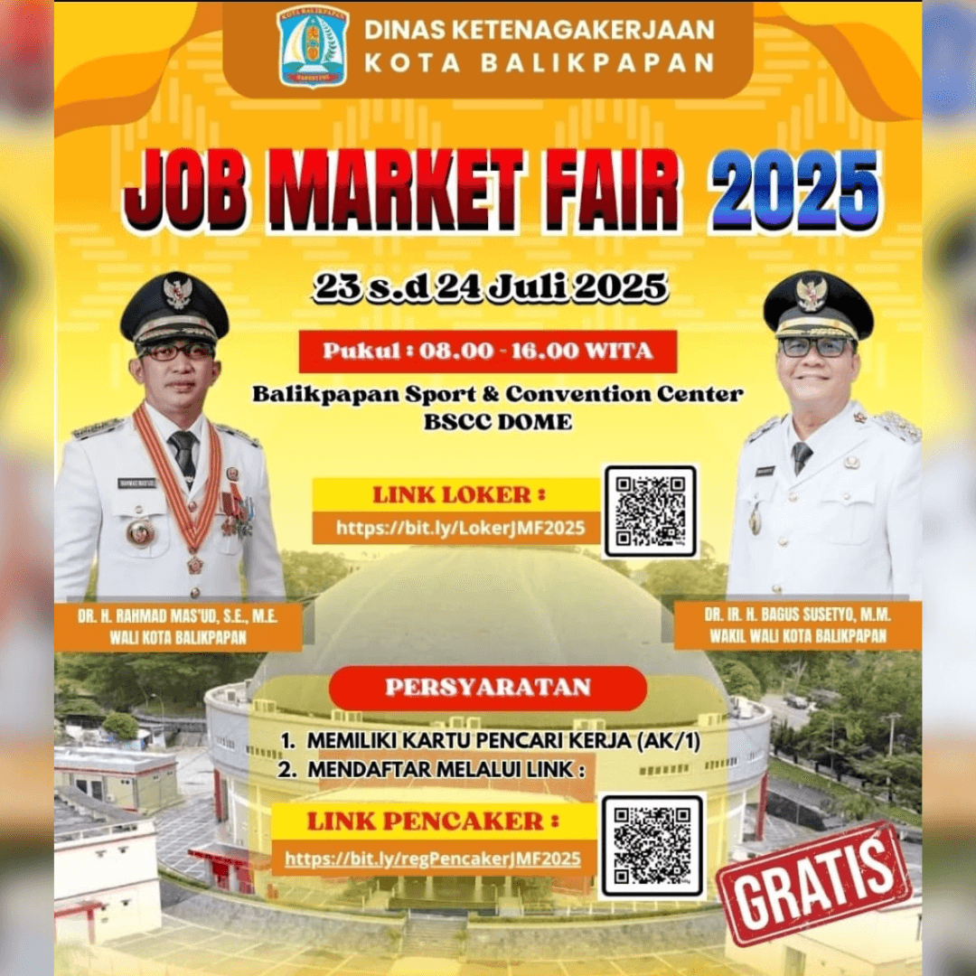 Desain tanpa judul 10 Buka Bursa Kerja 2025, Balikpapan Tawarkan 1.700 Kesempatan Kerja PROKALTIM