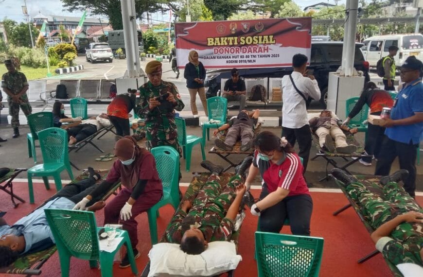 Meriahkan HUT TNI ke-80, Kodam VI/Mulawarman Tebar Kepedulian Lewat Donor Darah dan Bakti Sosial
