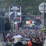 Dansat Brimob Dampingi Kapolda Kaltim Monitor Pengamanan Unjuk Rasa di Samarinda